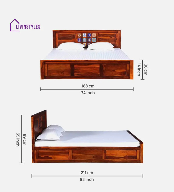 Anamika Solid Sheesham Wood Storage Beds Bedroom Furniture Sets