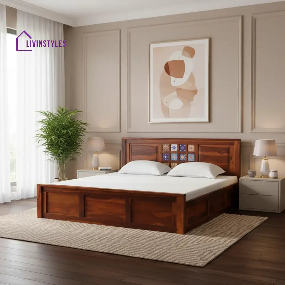 Anamika Solid Sheesham Wood Storage Beds Bedroom Furniture Sets