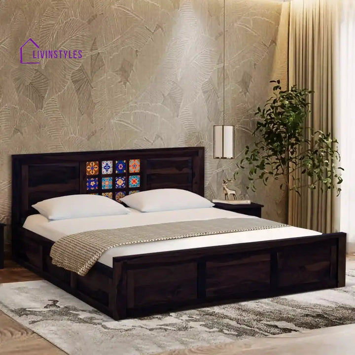 Anamika Solid Sheesham Wood Storage Beds Queen / Walnut Bedroom Furniture Sets