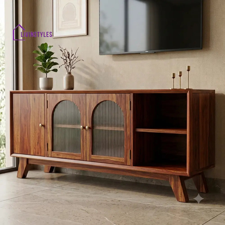 Anusha Solid Sheesham Wood TV Cabinet For Living Room Storage