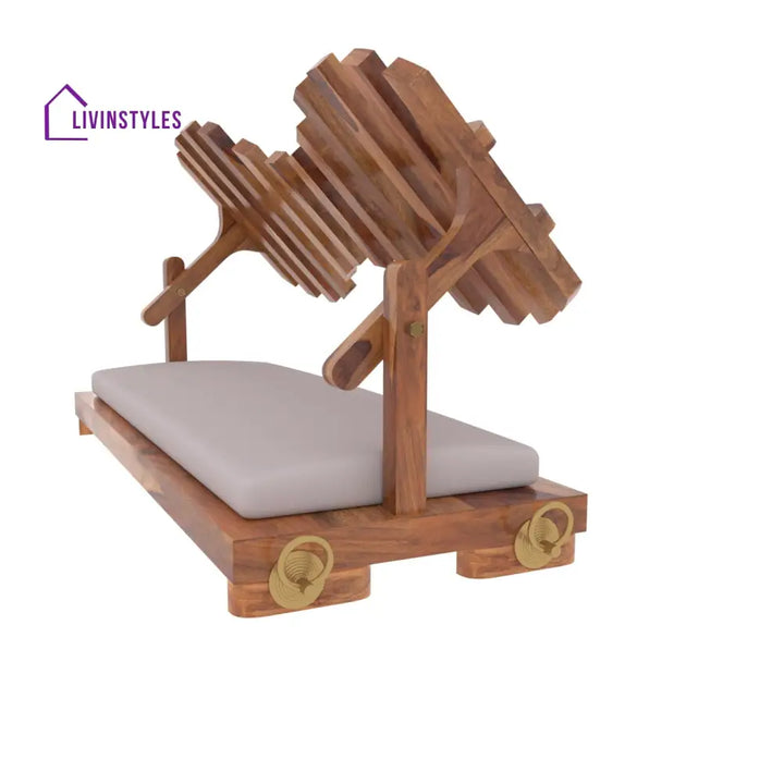 Anvika Classic New Cross Square Back Wooden Adorable Handmade Wooden Swing for Home Swing