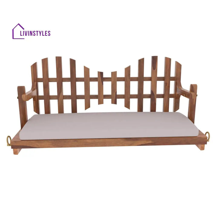 Anvika Classic New Cross Square Back Wooden Adorable Handmade Wooden Swing for Home Swing