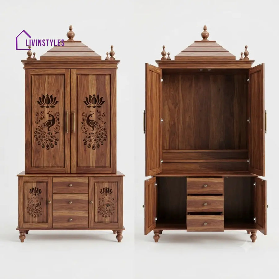 Anvika Premium Solid Wood Home Temple | Pooja Mandir for Home