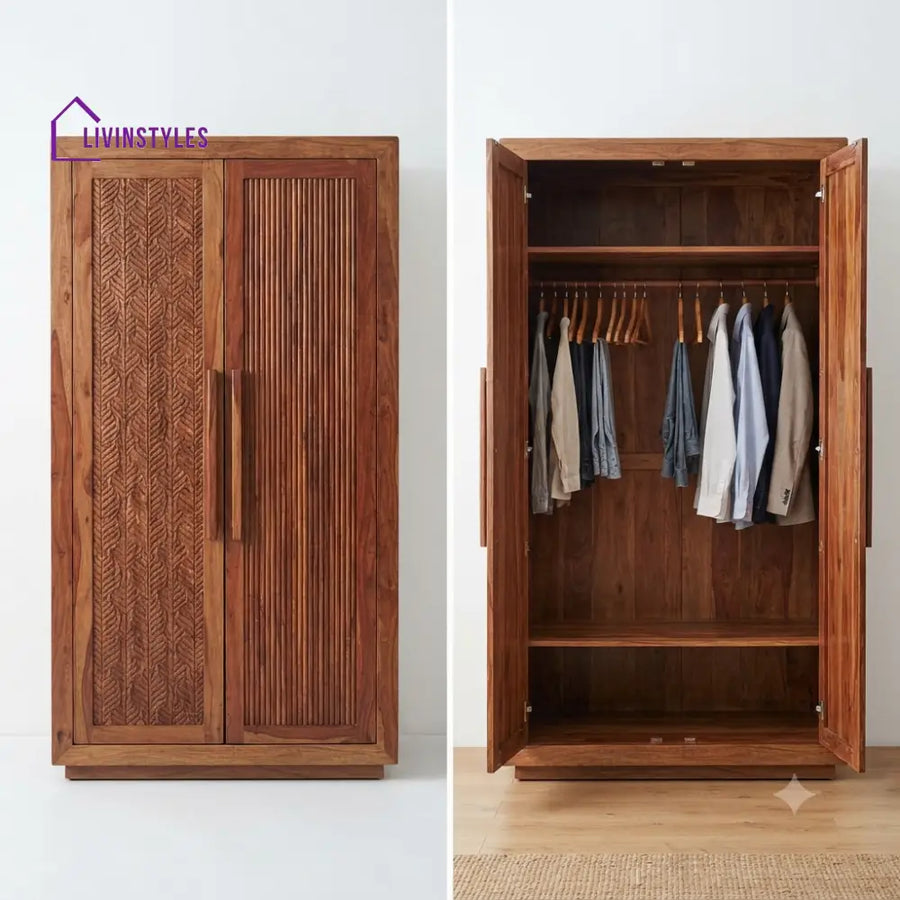 Anvini Wooden Wardrobe for Clothes | Cupboard for Clothes