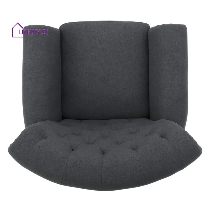 Anvita Solid Wood and Fabric Arm Chair | Living Room Chair | Lounge Chair