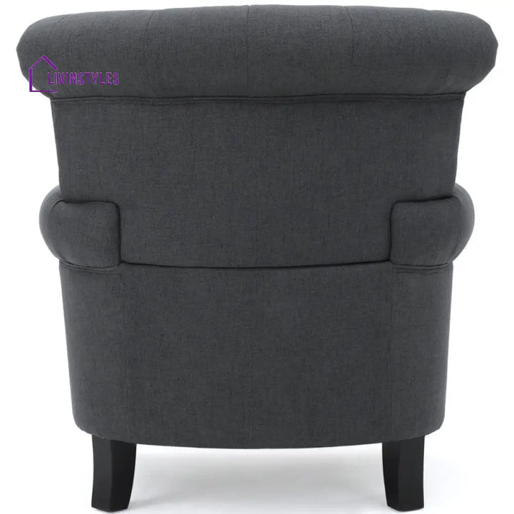 Anvita Solid Wood and Fabric Arm Chair | Living Room Chair | Lounge Chair