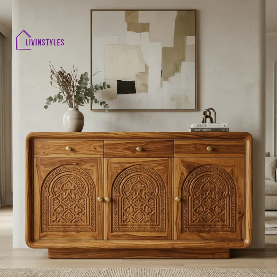 Aorangi Sheesham Wood Cabinet and Sideboard (Honey Finish)