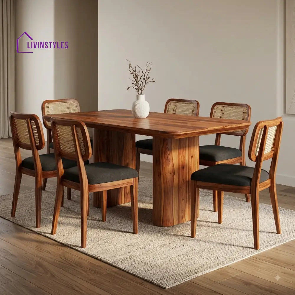 Aparna Premium Wooden 6 Seater Dining Table Set