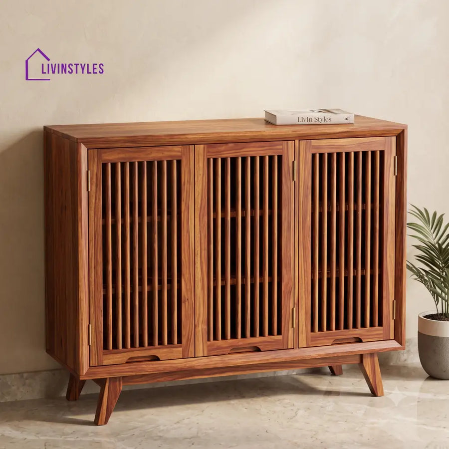 Aparna Sheesham Wood Shoe Rack | Wooden Shoe Cabinet