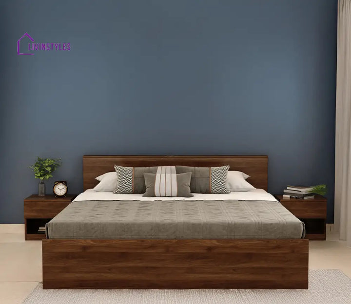 Apeksha Engineered Wood Bed in Columbian Walnut Finish