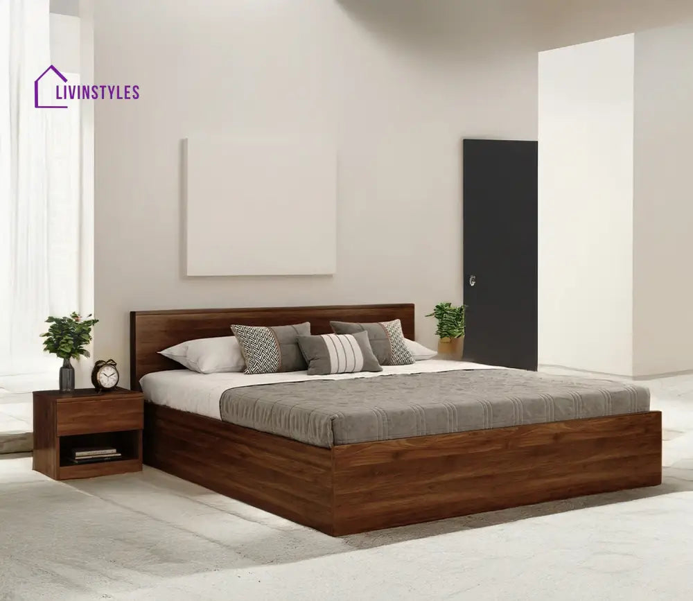 Apeksha Engineered Wood Bed in Columbian Walnut Finish
