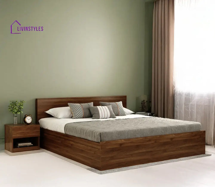 Apeksha Engineered Wood Bed in Columbian Walnut Finish