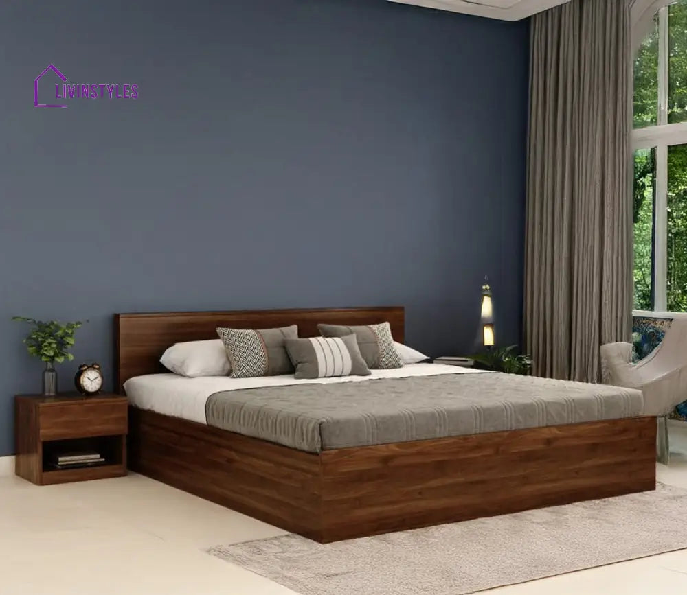 Apeksha Engineered Wood Bed in Columbian Walnut Finish