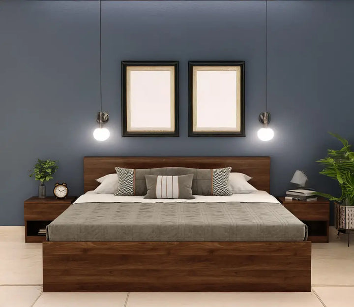Apeksha Engineered Wood Bed in Columbian Walnut Finish King Size - 82 X 74 Size