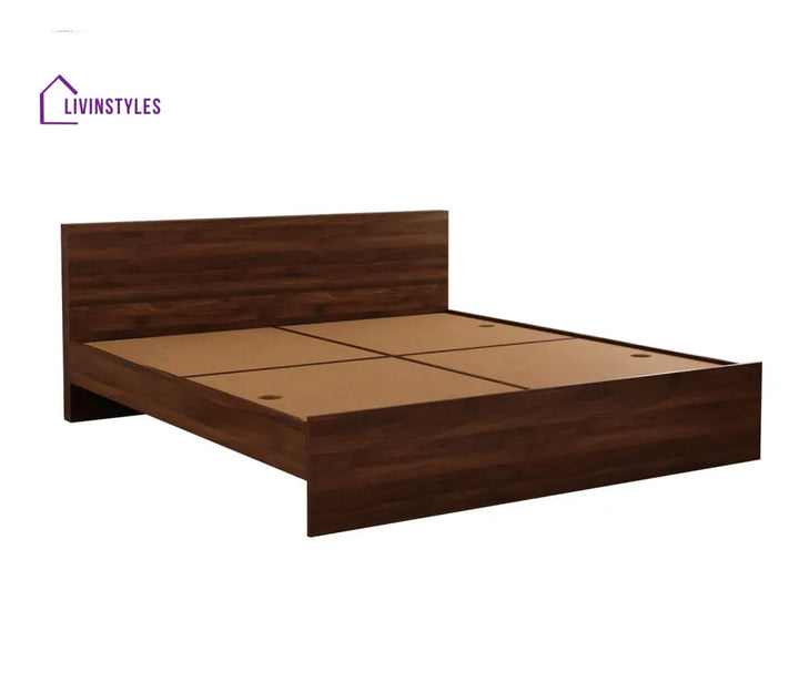 Apeksha Engineered Wood Bed without Storage in Columbian Walnut Finish King Size - 82 X 74