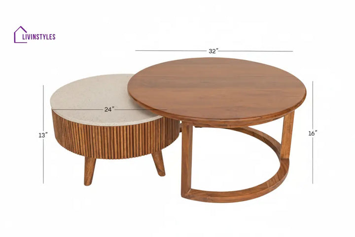 Apeksha Sheesham Wood Nesting Coffee Tables With Storage Set of 2