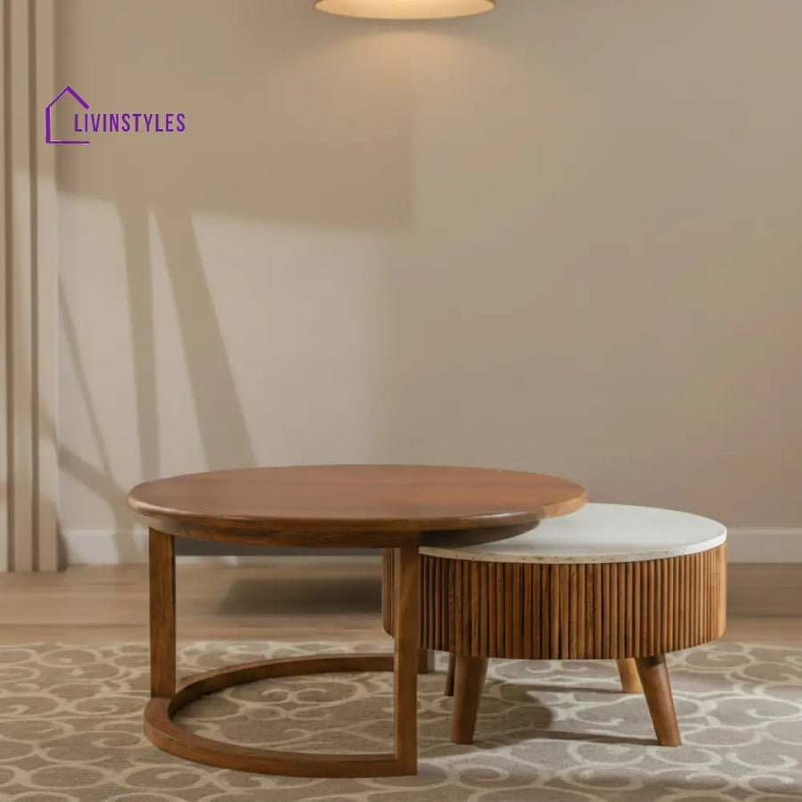 Apeksha Sheesham Wood Nesting Coffee Tables With Storage Set of 2