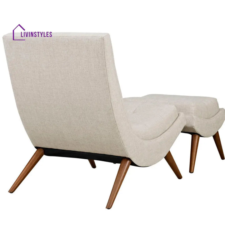 Apeksha Solid Wood and Fabric Arm Chair | Living Room Chair | Lounge Chair