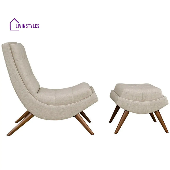 Apeksha Solid Wood and Fabric Arm Chair | Living Room Chair | Lounge Chair