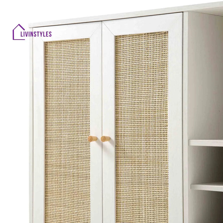 Frances Woven Rattan Drinks Cabinet White Cabinets & Chests
