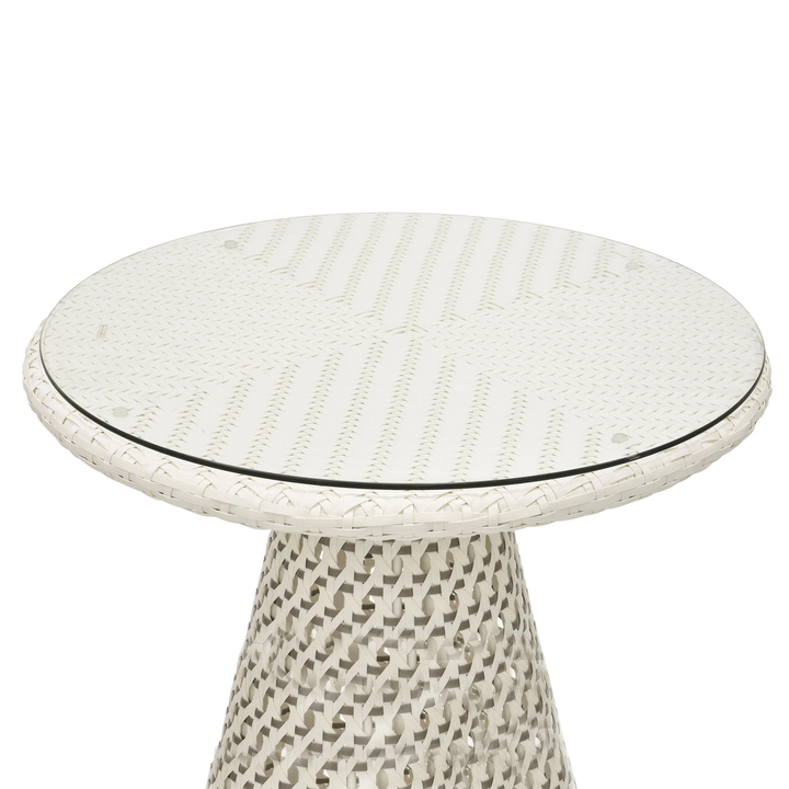 Wall Outdoor Patio Seating Set 2 Chairs and 1 Table Set (White + Silver)