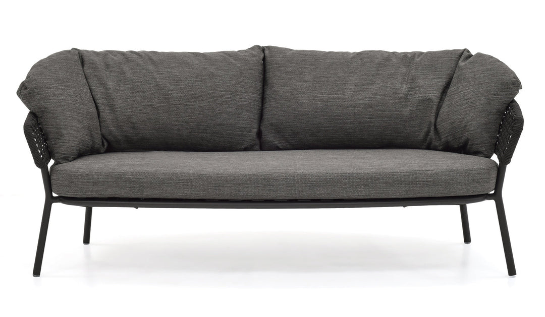 Puff Outdoor Sofa Set 2 Seater , 2 Single seater and 1 Center Table Set (Black) Braided & Rope