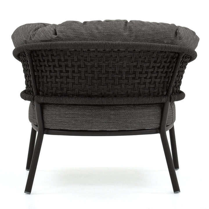 Puff Outdoor Sofa Set 2 Seater , 2 Single seater and 1 Center Table Set (Black) Braided & Rope