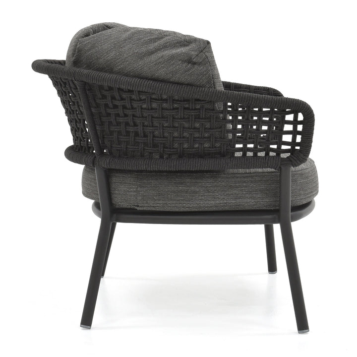 Puff Outdoor Sofa Set 2 Seater , 2 Single seater and 1 Center Table Set (Black) Braided & Rope