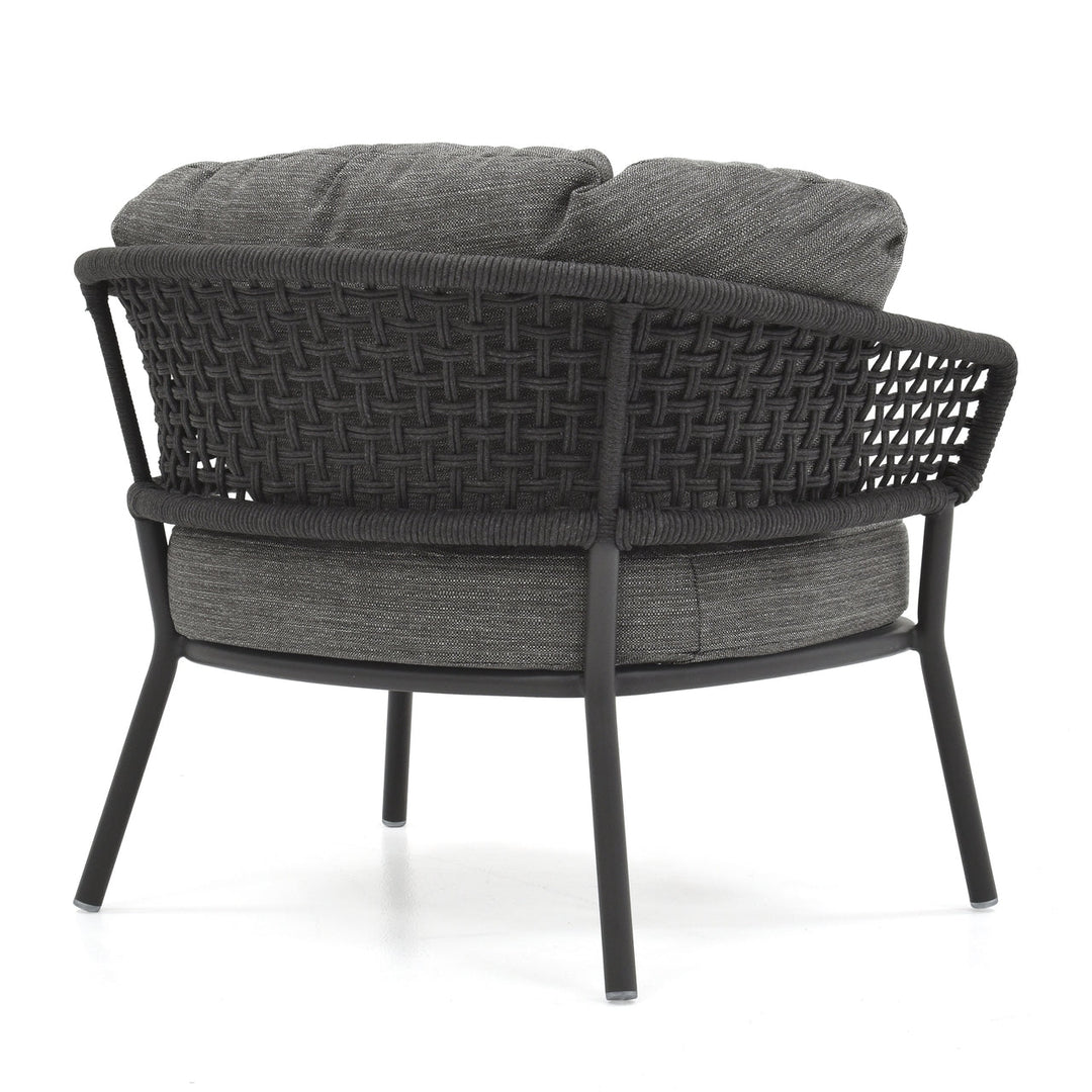 Puff Outdoor Sofa Set 2 Seater , 2 Single seater and 1 Center Table Set (Black) Braided & Rope