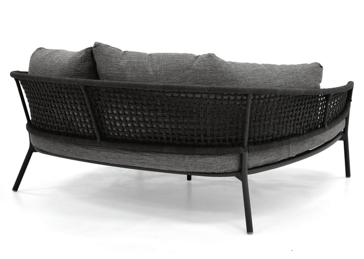 Jekub Outdoor Poolside Sunbed With Cushion Daybed (Dark Grey) Braided & Rope