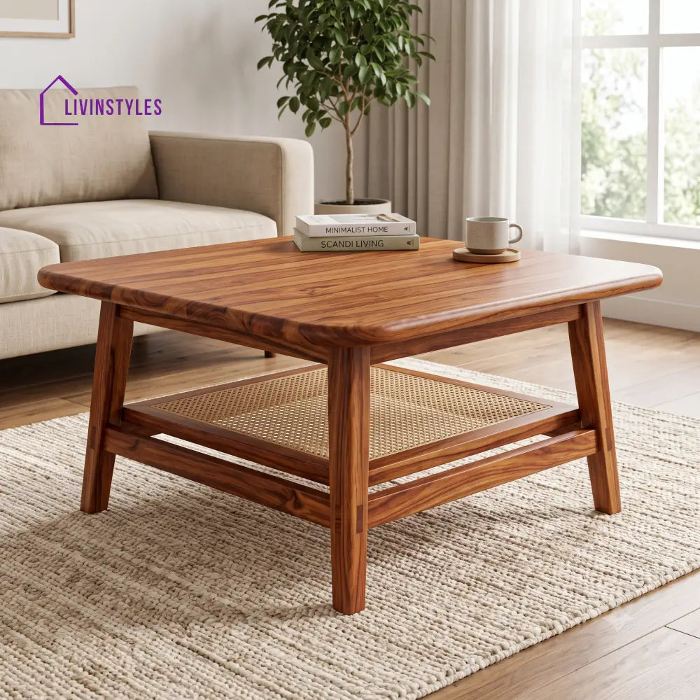 Apolline Wooden Coffee Table for Living Room | Tea Table | Teapoy | Center table