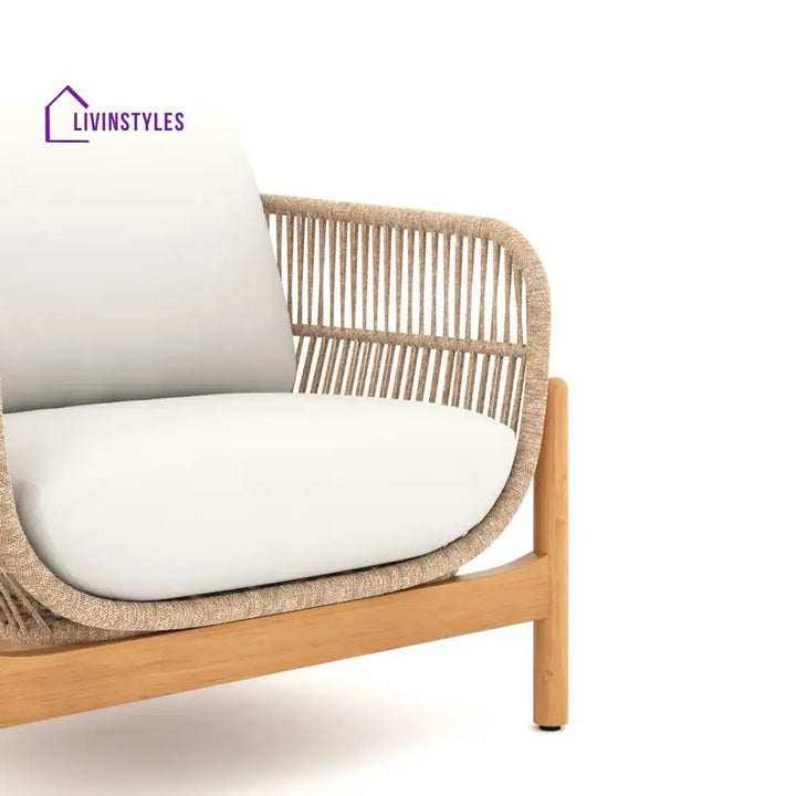 Apolo Outdoor Sofa Set 2 Seater 2 Single seater 1 Side table and 1 Center Table (Beige) - Sofa Sets
