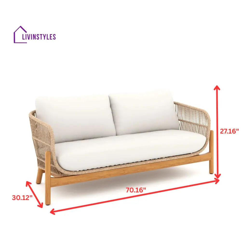 Apolo Outdoor Sofa Set 2 Seater 2 Single seater 1 Side table and 1 Center Table (Beige) - Sofa Sets