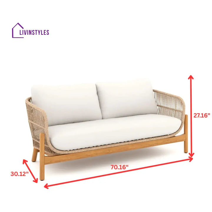 Apolo Outdoor Sofa Set 2 Seater 2 Single seater 1 Side table and 1 Center Table (Beige) - Sofa Sets