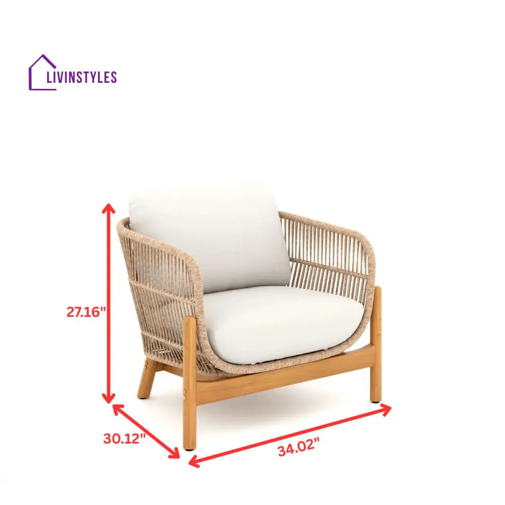 Apolo Outdoor Sofa Set 2 Seater 2 Single seater 1 Side table and 1 Center Table (Beige) - Sofa Sets