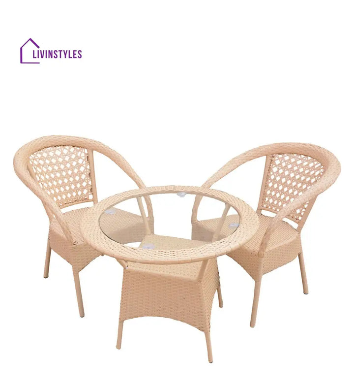 Appu Outdoor Patio Seating Set 2 Chairs and 1 Table Set - Coffee Table Sets
