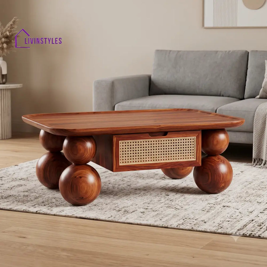Aradhana Premium Solid Wood Coffee Table for Living Room Online