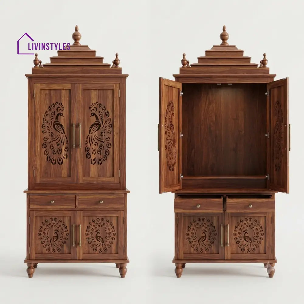 Aradhana Premium Solid Wood Home Temple | Pooja Mandir for Home