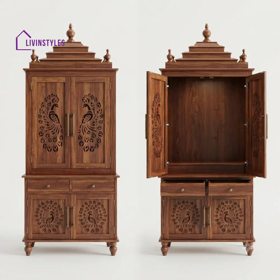Aradhana Premium Solid Wood Home Temple | Pooja Mandir for Home