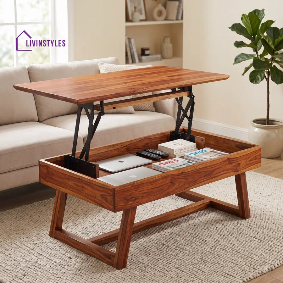 Aradhana Sheesham Wood Lift Top Coffee Table for Living Room
