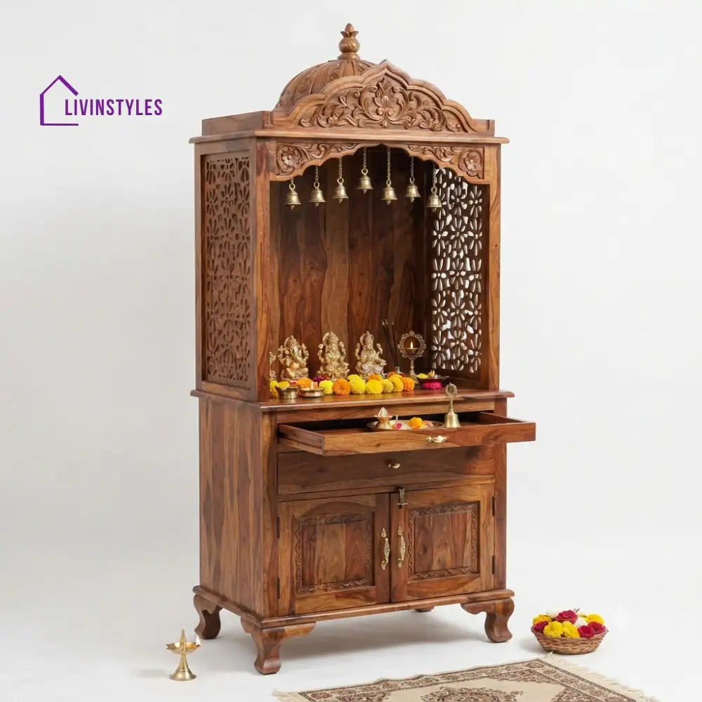 Archana Premium Solid Wood Home Temple | Pooja Mandir for Home