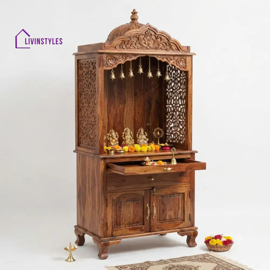 Archana Premium Solid Wood Home Temple | Pooja Mandir for Home