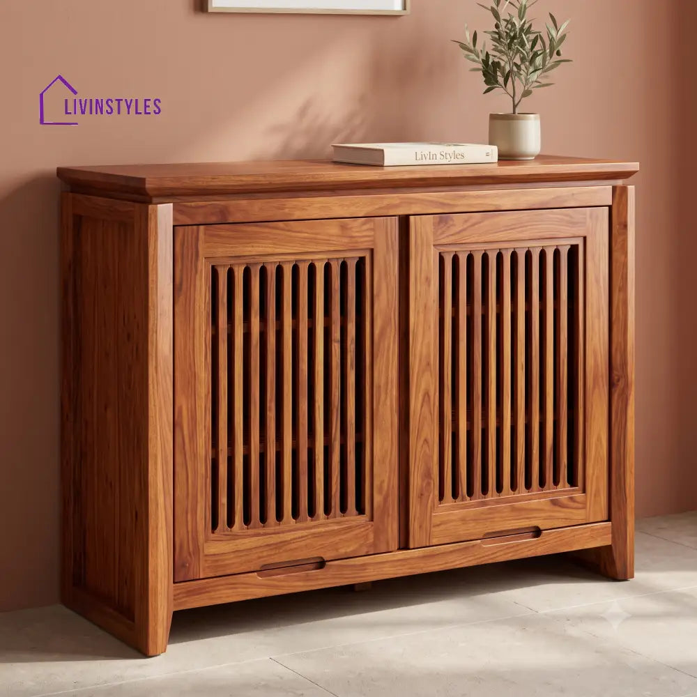 Archana Sheesham Wood Shoe Rack | Wooden Shoe Cabinet