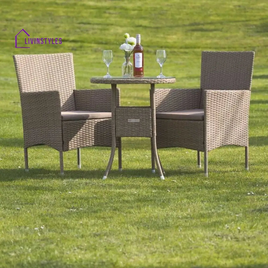 Archie Outdoor Patio Seating Set 2 Chairs and 1 Table Set (Cream) - Coffee Table Sets