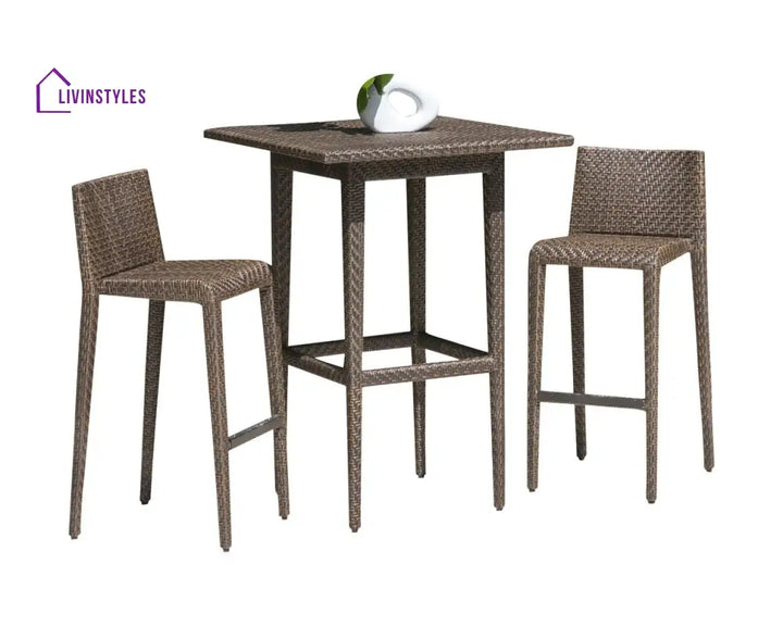 Arcuri Outdoor Patio Bar Sets 2 Chairs and 1 Table (Brown) - Bar Sets