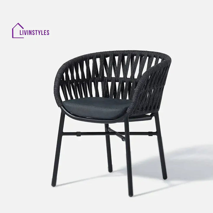 Arcuri Outdoor Patio Seating Set Chair Only Braided & Rope - Black - Coffee Table Sets