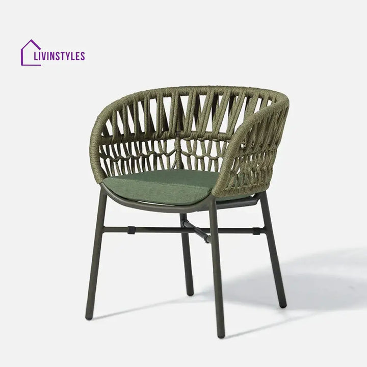 Arcuri Outdoor Patio Seating Set Chair Only Braided & Rope - Green - Coffee Table Sets