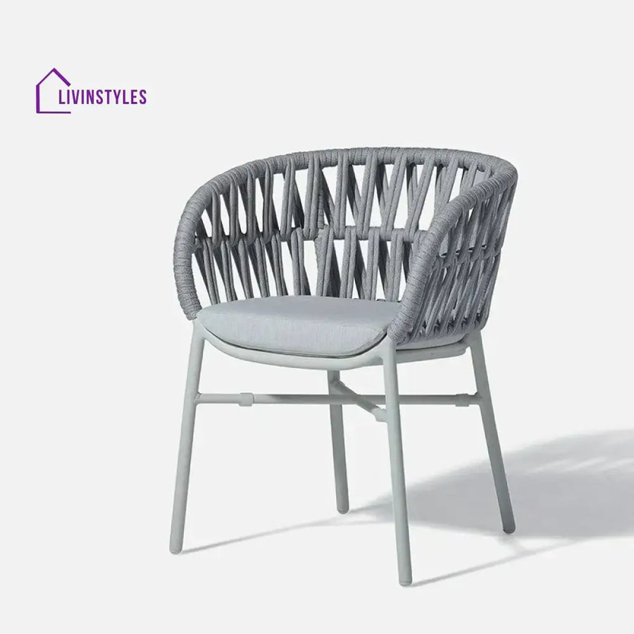 Arcuri Outdoor Patio Seating Set Chair Only Braided & Rope - Silver - Coffee Table Sets