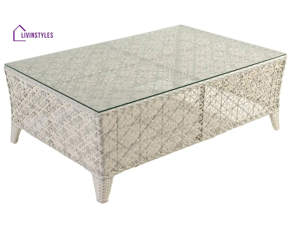 Arcuri Outdoor Sofa Set 2 Seater 2 Single seater and 1 Center Table (Pearl White) - Sofa Sets