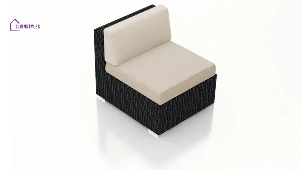 Arena Outdoor Sofa Set 7 Seater Single seater and 1 Center Table With 1 Side Table Set (Black) - Sofa Sets